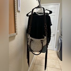 Myra Cowhide fringe purse